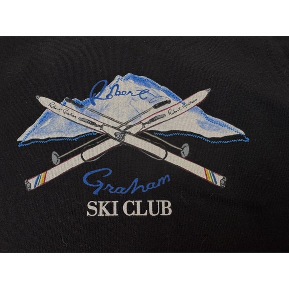 NWT Robert Graham HIT THE SLOPES Ski Club Skull Sweatshirt Black Men's XL $158 - Picture 7 of 15